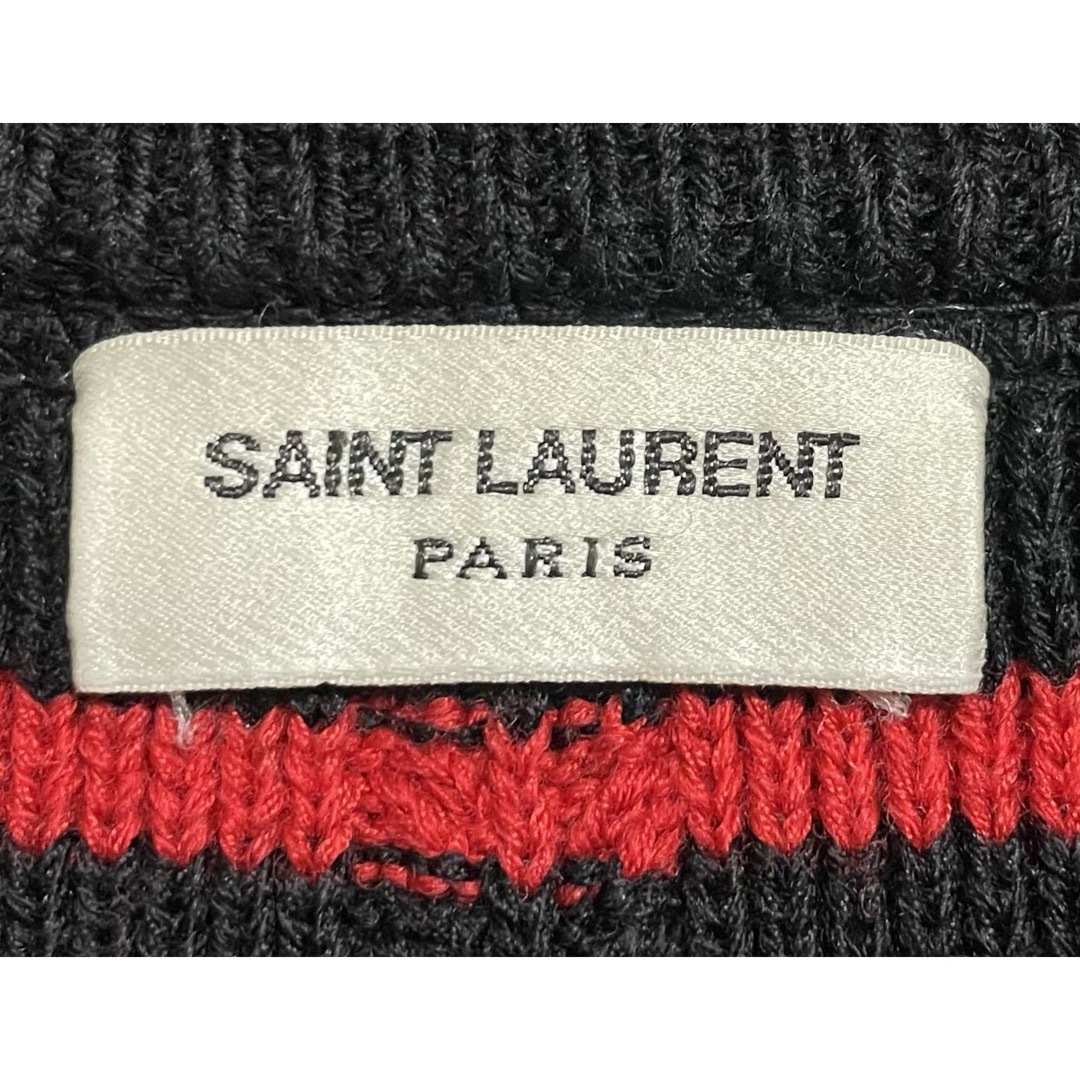 Saint Laurent(サンローラン)の15AW サンローランパリ 肩ジップ ボーダーニット セーター メンズのトップス(ニット/セーター)の商品写真