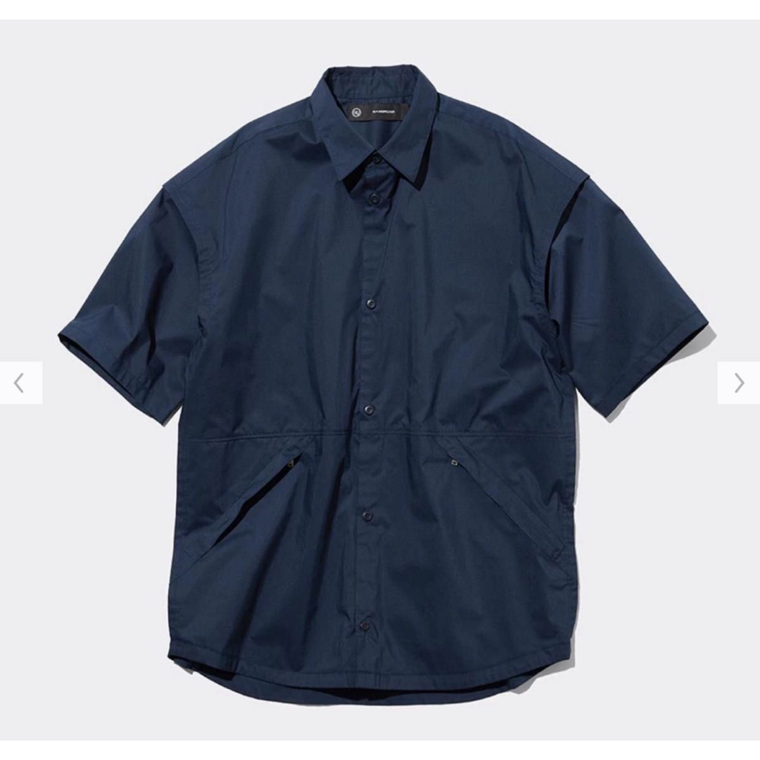GU(ジーユー)のジップポケットシャツ(5分袖) UNDERCOVER NAVY, XL メンズのトップス(シャツ)の商品写真