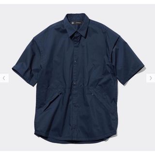 GU - ジップポケットシャツ(5分袖) UNDERCOVER NAVY, XL