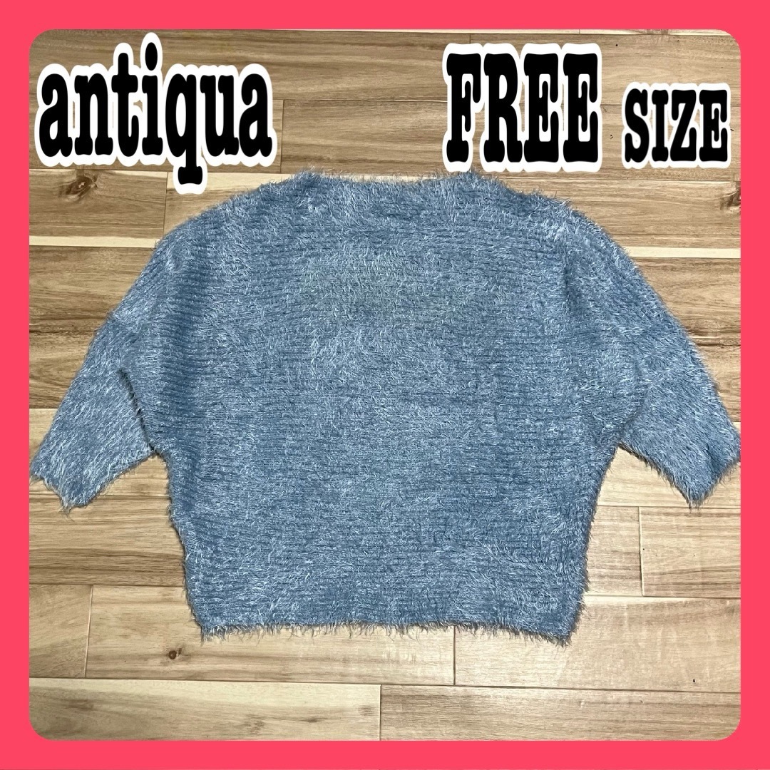 antiqua(アンティカ)のantiqua レディース ニット セーター シャギー ライトブルー Fサイズ レディースのトップス(ニット/セーター)の商品写真