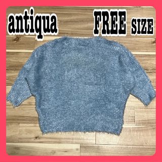 アンティカ(antiqua)のantiqua レディース ニット セーター シャギー ライトブルー Fサイズ(ニット/セーター)