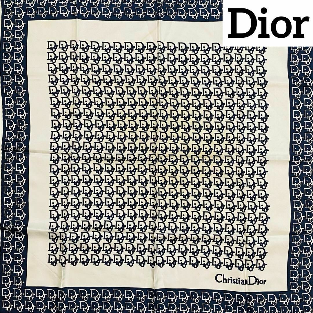 Christian Dior(クリスチャンディオール)の★Christian Dior★ スカーフ トロッター ネイビー ホワイト レディースのファッション小物(バンダナ/スカーフ)の商品写真