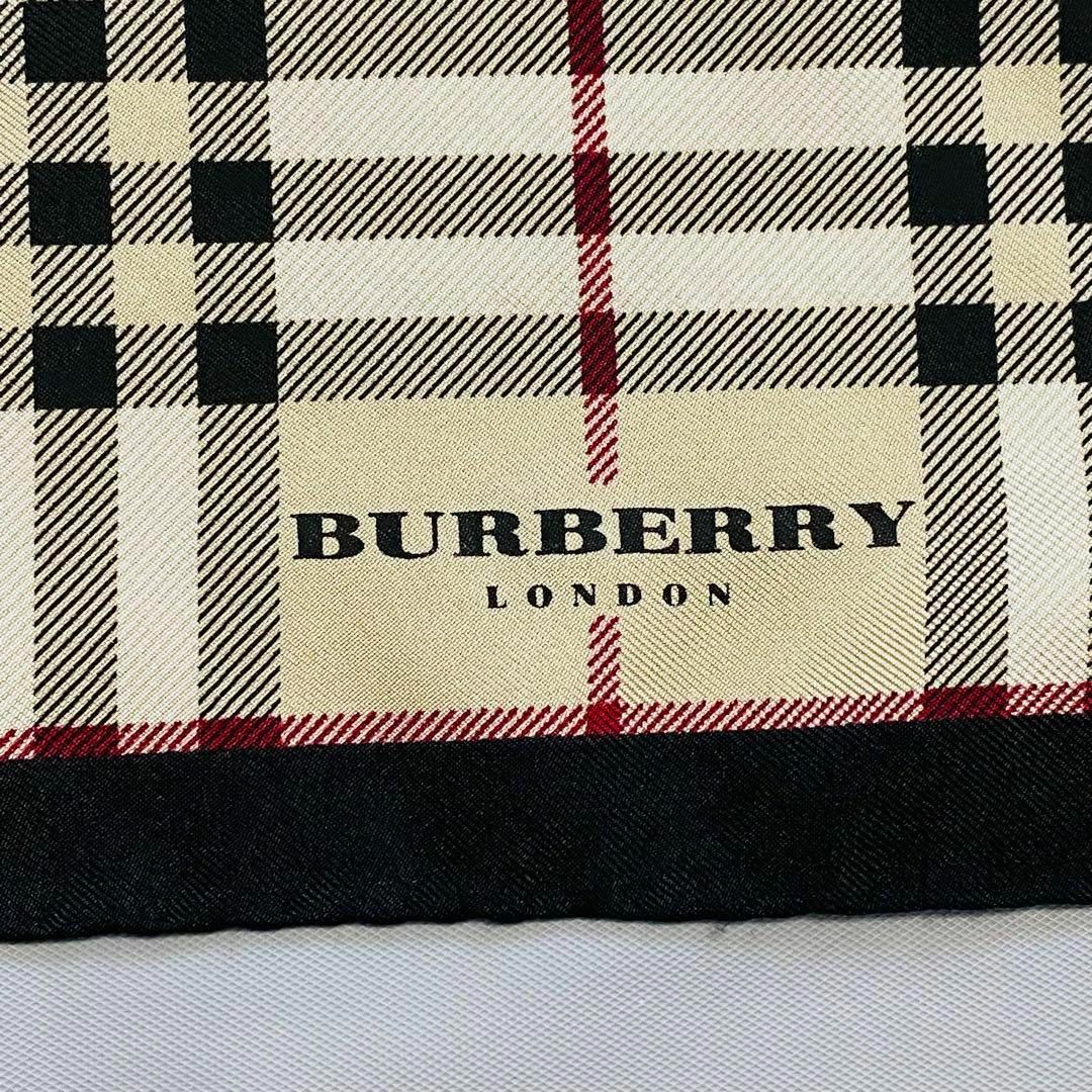 BURBERRY(バーバリー)の★BURBERRY★ スカーフ 大判 チェック シルク ブラック ベージュ レディースのファッション小物(バンダナ/スカーフ)の商品写真