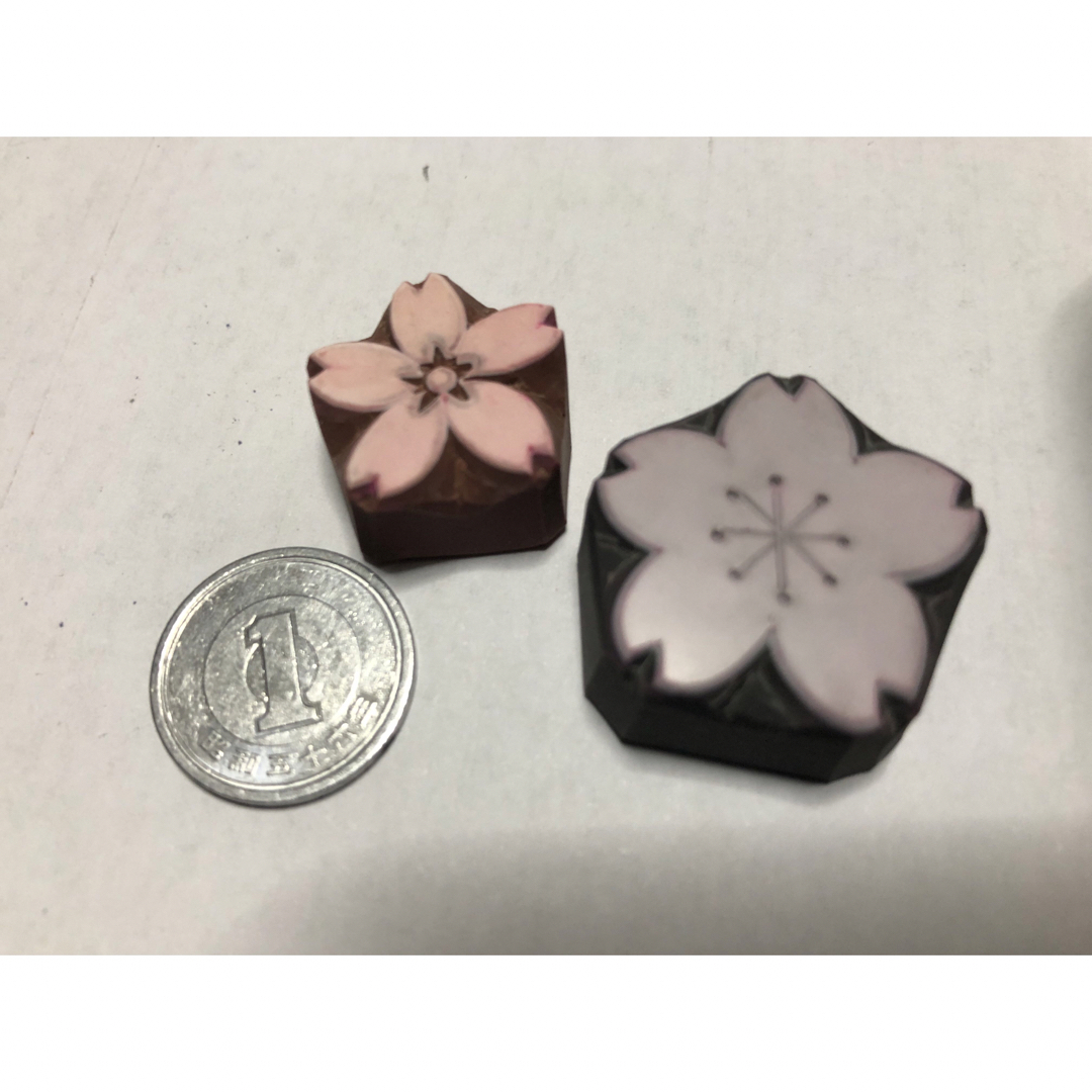 手作りハンコ(桜) ハンドメイドの文具/ステーショナリー(はんこ)の商品写真