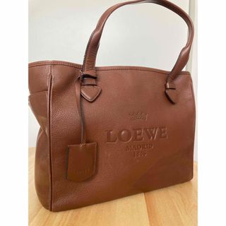 ロエベ(LOEWE)のLOEWE ロエベ トートバッグ ヘリテージ ロゴ レザー ブラウン(トートバッグ)