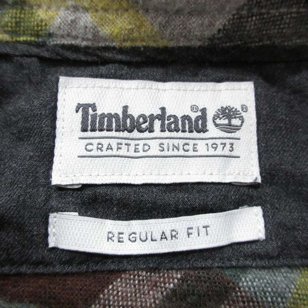 Timberland(ティンバーランド)のL★古着 ティンバーランド 長袖 フランネル シャツ メンズ ボタンダウン 濃茶他 ブラウン チェック 24feb02 中古 トップス メンズのトップス(シャツ)の商品写真