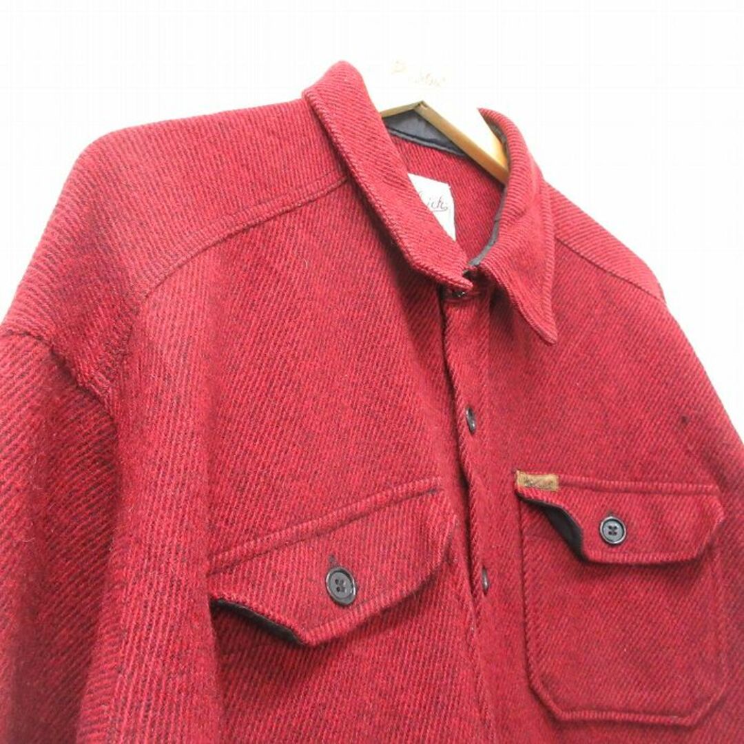 WOOLRICH(ウールリッチ)のXL★古着 ウールリッチ WOOLRICH 長袖 ウール シャツ メンズ 00年代 00s 大きいサイズ エンジ 24feb03 中古 トップス メンズのトップス(シャツ)の商品写真