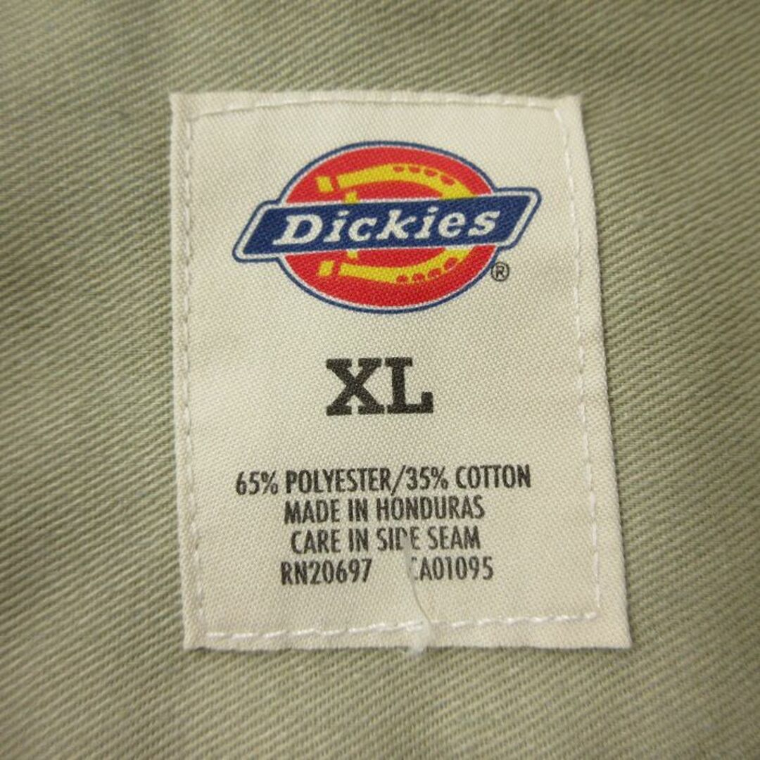 Dickies(ディッキーズ)のXL★古着 ディッキーズ Dickies 長袖 ワーク シャツ メンズ 大きいサイズ ベージュ カーキ 24feb02 中古 トップス メンズのトップス(シャツ)の商品写真