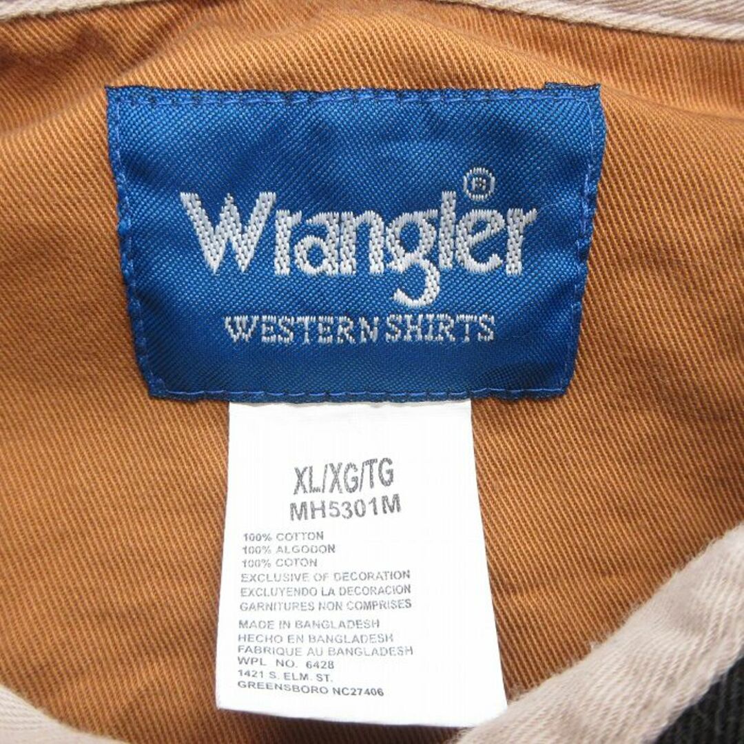 Wrangler(ラングラー)のXL★古着 ラングラー Wrangler 長袖 ウエスタン シャツ メンズ ツートンカラー 大きいサイズ コットン 黒他 ブラック 24feb01 中古 トップス メンズのトップス(シャツ)の商品写真