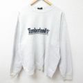 XL★古着 ティンバーランド Timberland 長袖 スウェット メンズ 00年代 00s ビッグロゴ 刺繍 大きいサイズ クルーネック 薄グレー 霜降り 24feb01 中古 スエット トレーナー トップス