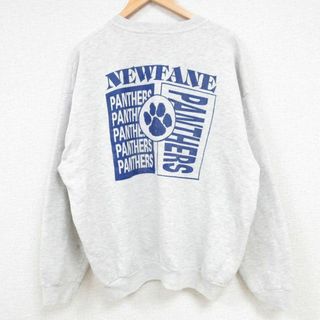 リー(Lee)のXL★古着 リー Lee 長袖 スウェット メンズ 90年代 90s NEWFANE クルーネック USA製 薄グレー 霜降り 24feb01 中古 スエット トレーナー トップス(パーカー)