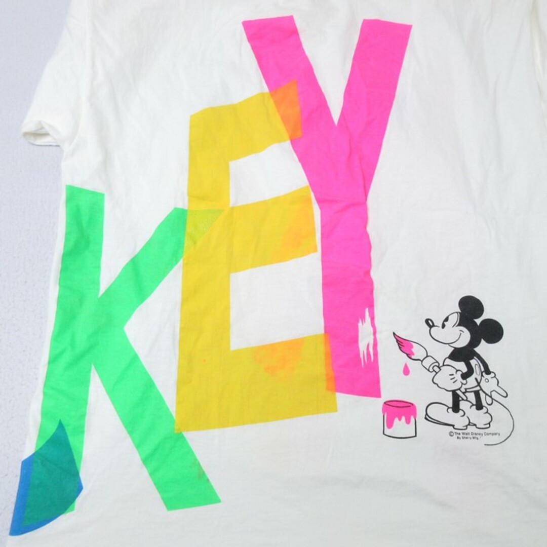 Disney(ディズニー)のXL★古着 半袖 ビンテージ Tシャツ メンズ 90年代 90s ディズニー DISNEY ミッキー MICKEY MOUSE コットン クルーネック 白 ホワイト 24feb03 中古 メンズのトップス(Tシャツ/カットソー(半袖/袖なし))の商品写真