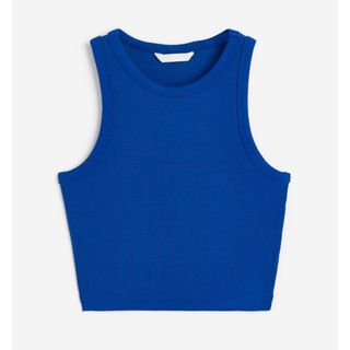 エイチアンドエム(H&M)のＨ＆Ｍ★新品NEW クロップド タンクトップ スリム トップス リブ S(タンクトップ)