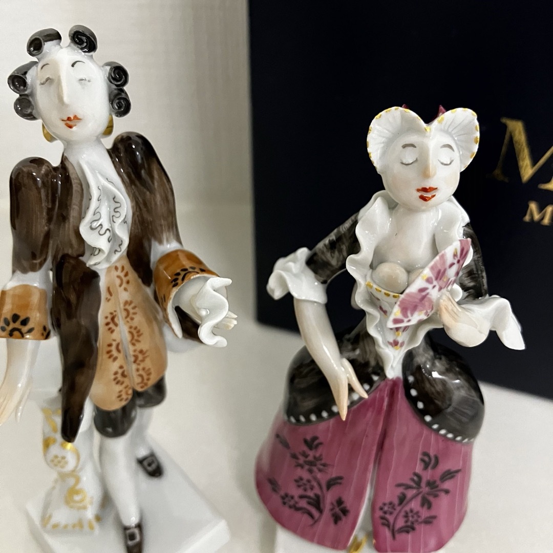 MEISSEN(マイセン)のMEISSEN マイセン　様式ペア人形　ペア　男女　手練り　フィギュリン インテリア/住まい/日用品のインテリア小物(置物)の商品写真