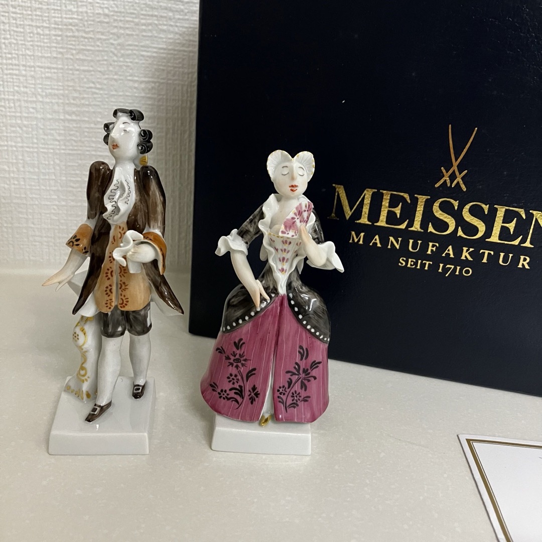 MEISSEN(マイセン)のMEISSEN マイセン　様式ペア人形　ペア　男女　手練り　フィギュリン インテリア/住まい/日用品のインテリア小物(置物)の商品写真