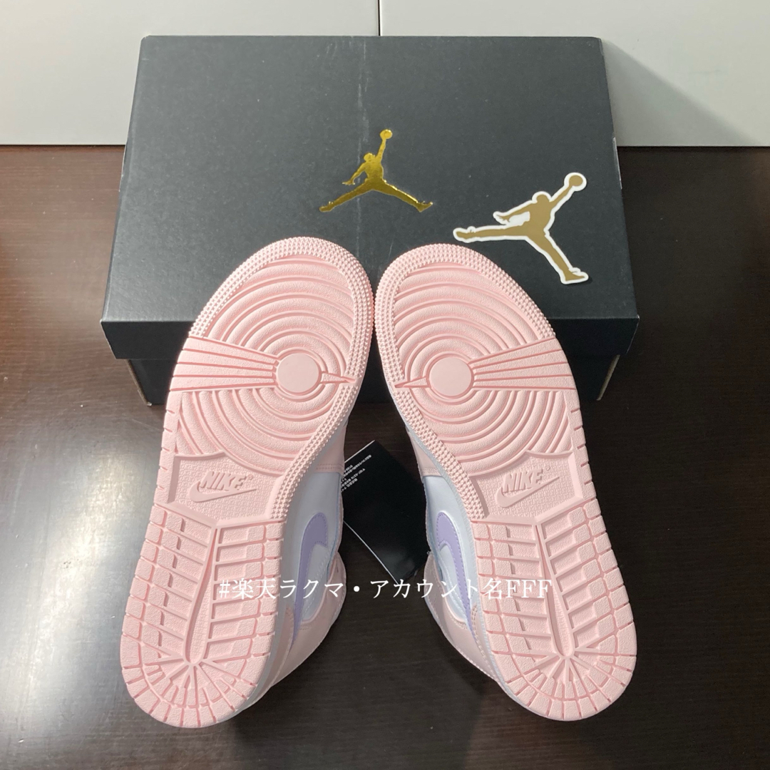新品24.5cm】NIKE エアジョーダン1MID GS ピンク/パープル 新品24.5cm】NIKE エアジョーダン1MID GS ピンク/パープル