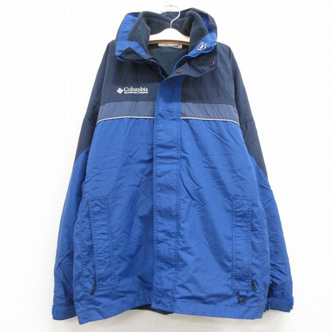 Columbia(コロンビア)の古着 コロンビア COLUMBIA 長袖 ナイロン ジャケット キッズ ボーイズ 子供服 00年代 00s ワンポイントロゴ バガブー 紺他 ネイビー 内側フリース 24feb06 キッズ/ベビー/マタニティのベビー服(~85cm)(シャツ/カットソー)の商品写真