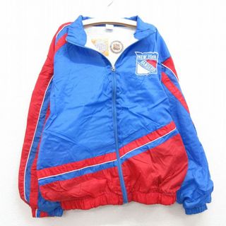 古着 長袖 ナイロン ジャケット キッズ ボーイズ 子供服 NHL ニューヨークレンジャーズ 青他 ブルー アイスホッケー 24feb06(シャツ/カットソー)