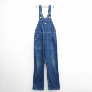 オシュコシュ(OshKosh)のW36★古着 オシュコシュ OSHKOSH オーバーオール メンズ 90年代 90s コットン USA製 タロン 紺 ネイビー デニム 24feb08 中古 ボトムス(サロペット/オーバーオール)