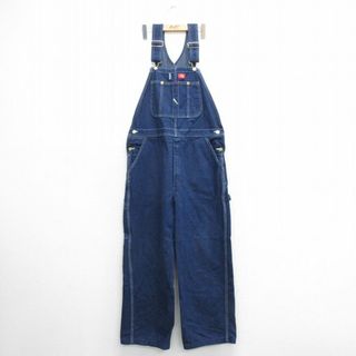 ディッキーズ(Dickies)のW38★古着 ディッキーズ Dickies オーバーオール メンズ コットン 紺 ネイビー デニム 24feb08 中古 ボトムス(サロペット/オーバーオール)