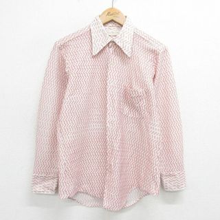 M★古着 マルボロ 長袖 シャツ メンズ 70年代 70s 赤他 レッド 24feb06 中古 トップス(シャツ)