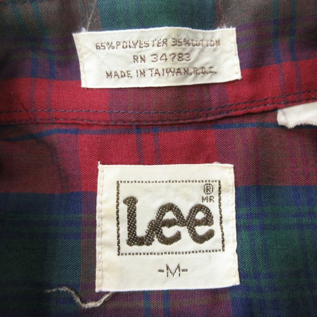 Lee(リー)のM★古着 リー Lee 長袖 ブランド シャツ メンズ 80年代 80s ボタンダウン 赤他 レッド チェック 24feb07 中古 トップス メンズのトップス(シャツ)の商品写真