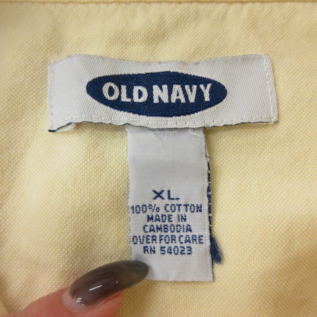 Old Navy(オールドネイビー)のXL★古着 オールドネイビー OLD NAVY 長袖 ブランド シャツ メンズ 00年代 00s 大きいサイズ コットン ボタンダウン 薄黄 イエロー 24feb07 中古 トップス メンズのトップス(シャツ)の商品写真