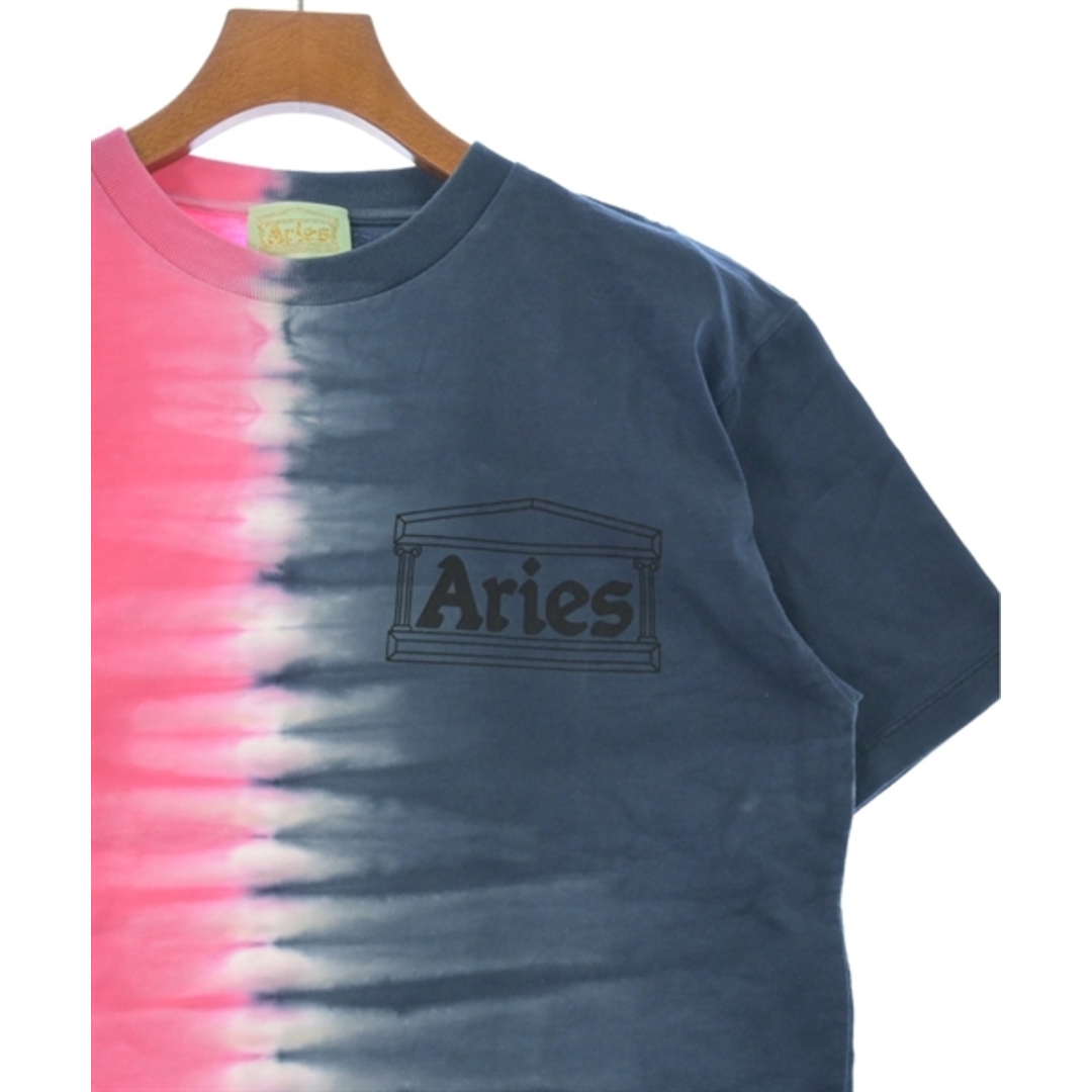 aries(アリエス)のAries アリエス Tシャツ・カットソー S ピンクx紺x白 【古着】【中古】 レディースのトップス(カットソー(半袖/袖なし))の商品写真
