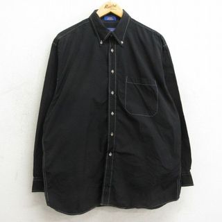 ペンドルトン(PENDLETON)のXL★古着 ペンドルトン PENDLETON 長袖 シャツ メンズ 大きいサイズ コットン ボタンダウン 黒 ブラック 24feb08 中古 トップス(シャツ)