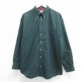 XL★古着 リー Lee 長袖 シャツ メンズ 00年代 00s 大きいサイズ コットン ボタンダウン 緑 グリーン 24feb08 中古 トップス