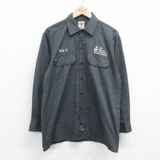 ディッキーズ(Dickies)のL★ディッキーズ 長袖 ワーク シャツ メンズ ジャックローレンスコーポレーション 濃グレー 24feb07 中古 トップス(シャツ)