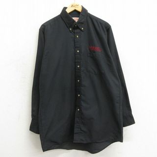 レッドキャップ(RED KAP)のXL★古着 レッドキャップ 長袖 ワーク シャツ メンズ モレル ロング丈 ボタンダウン 黒 ブラック 24feb09 中古 トップス(シャツ)