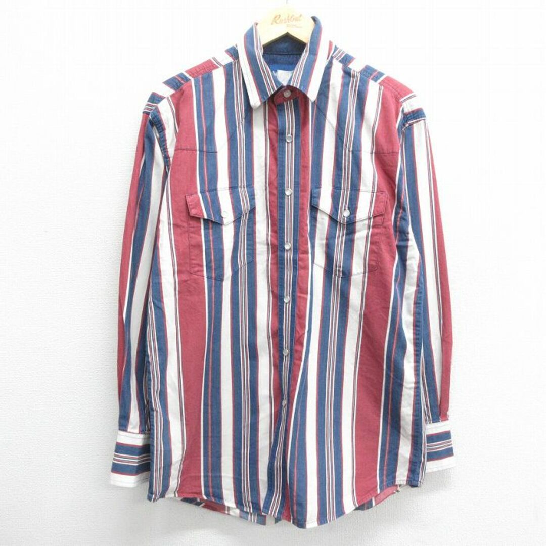 Wrangler - L☆古着 ラングラー Wrangler 長袖 ウエスタン Wrangler - L☆古着 ラングラー Wrangler 長袖 ウエスタン