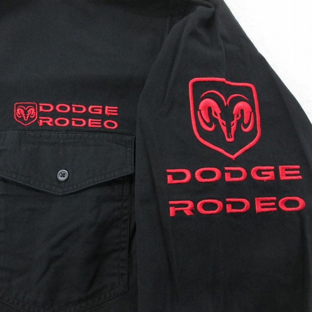 Wrangler(ラングラー)のXL★古着 ラングラー Wrangler 長袖 ウエスタン シャツ メンズ ダッジ DODGE RODEO 刺繍 大きいサイズ コットン 黒 ブラック 24feb08 中古 トップス メンズのトップス(シャツ)の商品写真