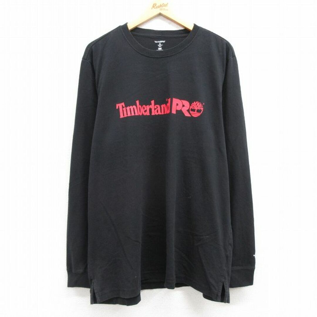 Timberland(ティンバーランド)のXL★古着 ティンバーランド 長袖 Tシャツ メンズ ビッグロゴ 大きいサイズ クルーネック 黒 ブラック 24feb09 中古 メンズのトップス(Tシャツ/カットソー(半袖/袖なし))の商品写真