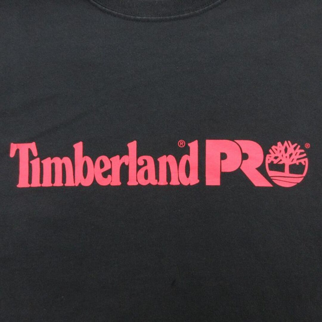 Timberland(ティンバーランド)のXL★古着 ティンバーランド 長袖 Tシャツ メンズ ビッグロゴ 大きいサイズ クルーネック 黒 ブラック 24feb09 中古 メンズのトップス(Tシャツ/カットソー(半袖/袖なし))の商品写真