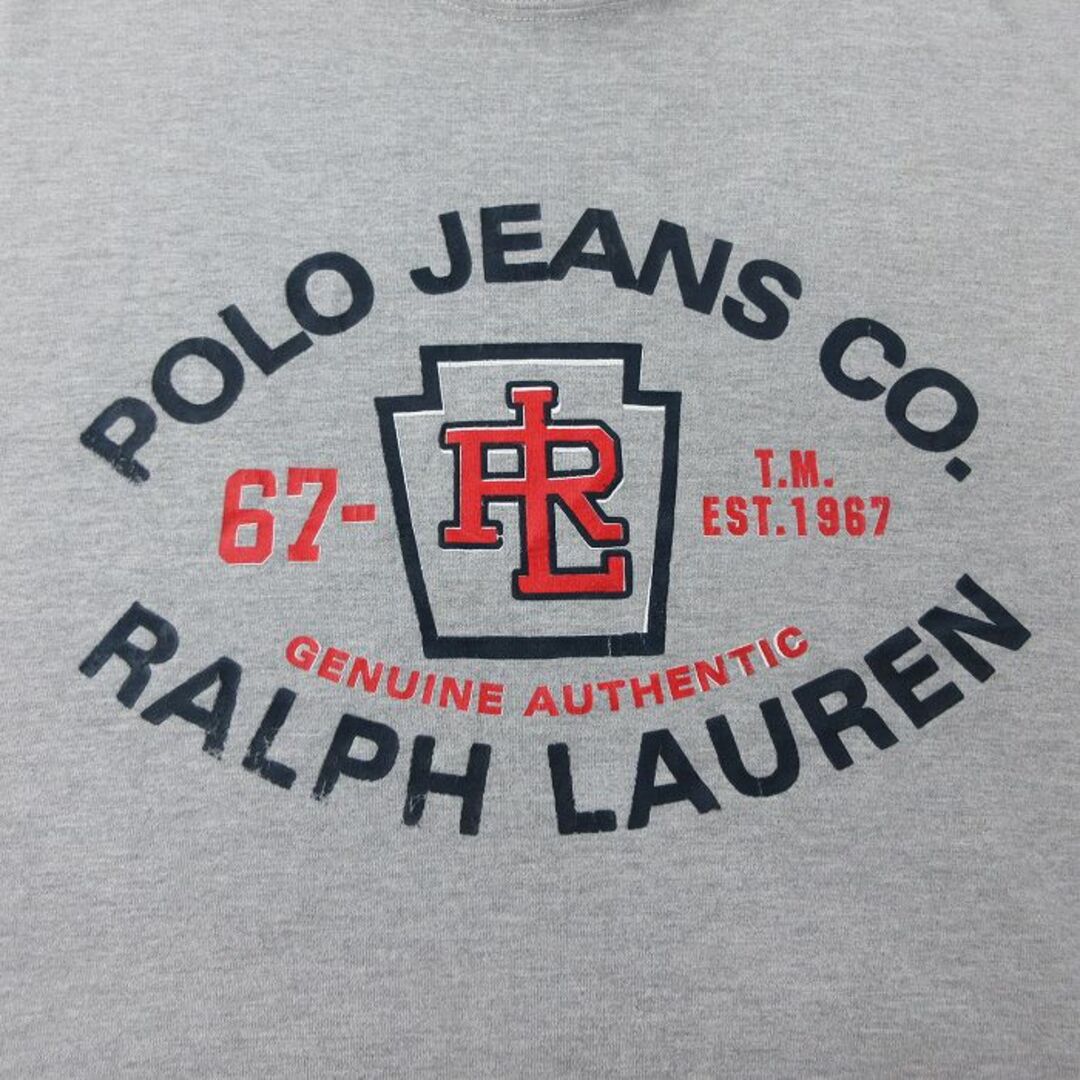 Ralph Lauren(ラルフローレン)のXL★古着 ラルフローレン Ralph Lauren ポロジーンズ 長袖 ビンテージ ブランド Tシャツ メンズ 90年代 90s ビッグロゴ 大きいサイズ コットン クルーネック USA製 グレー 霜降り 24feb10 中古 メンズのトップス(Tシャツ/カットソー(半袖/袖なし))の商品写真