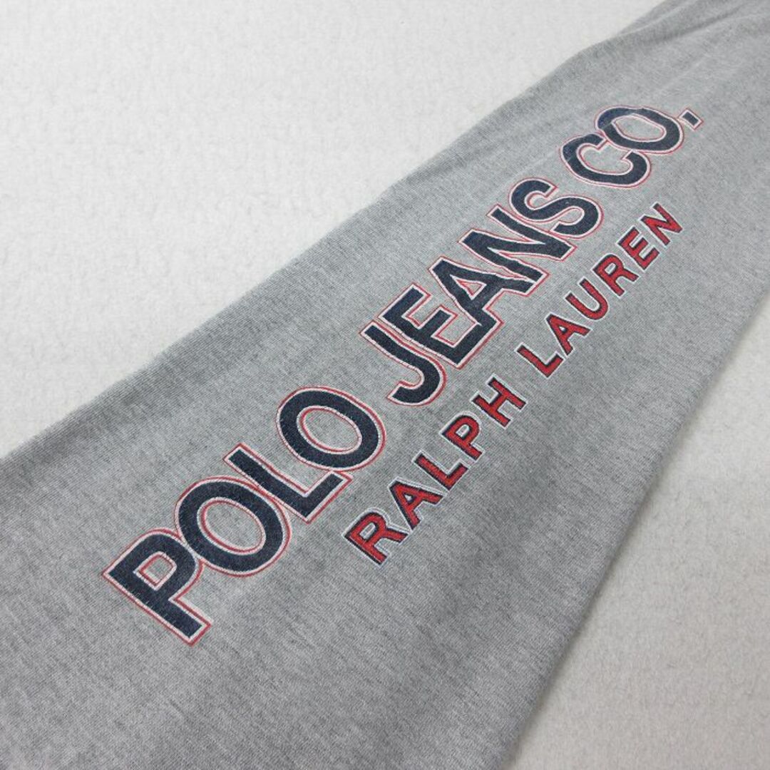 Ralph Lauren(ラルフローレン)のXL★古着 ラルフローレン Ralph Lauren ポロジーンズ 長袖 ビンテージ ブランド Tシャツ メンズ 90年代 90s ビッグロゴ 大きいサイズ コットン クルーネック USA製 グレー 霜降り 24feb10 中古 メンズのトップス(Tシャツ/カットソー(半袖/袖なし))の商品写真