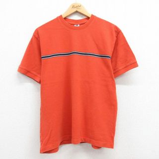 ギャップ(GAP)のL★古着 ギャップ GAP 半袖 ビンテージ Tシャツ メンズ 00年代 00s 鹿の子 コットン クルーネック オレンジ他 24feb09 中古(Tシャツ/カットソー(半袖/袖なし))