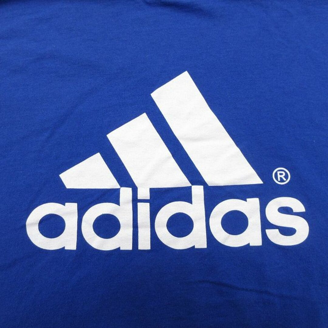 adidas(アディダス)のXL★古着 ヘインズ Hanes 半袖 ビンテージ Tシャツ メンズ 00年代 00s アディダス adidas カンザスジェイホークス フットボール ビッグロゴ コットン クルーネック 青 ブルー 24feb09 中古 メンズのトップス(Tシャツ/カットソー(半袖/袖なし))の商品写真