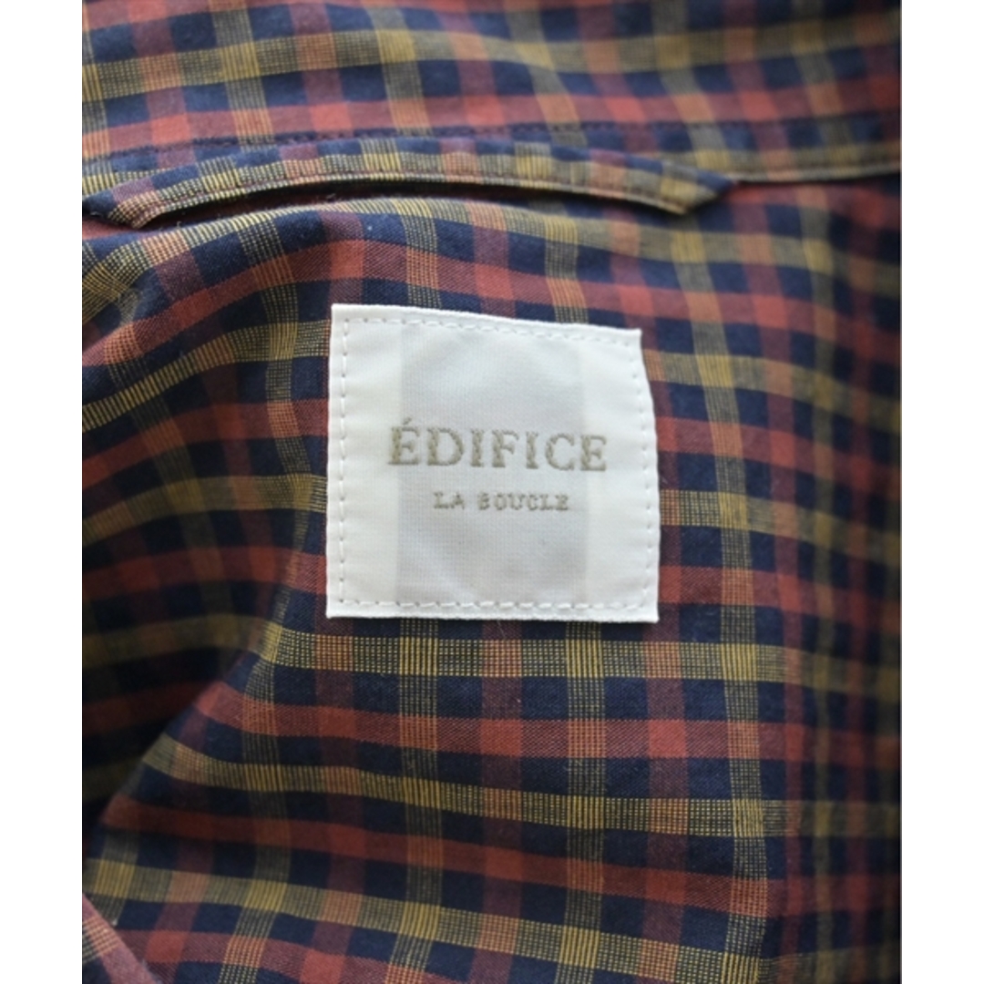 EDIFICE(エディフィス)のEDIFICE カジュアルシャツ 46(M位) 赤xベージュx紺(チェック) 【古着】【中古】 メンズのトップス(シャツ)の商品写真