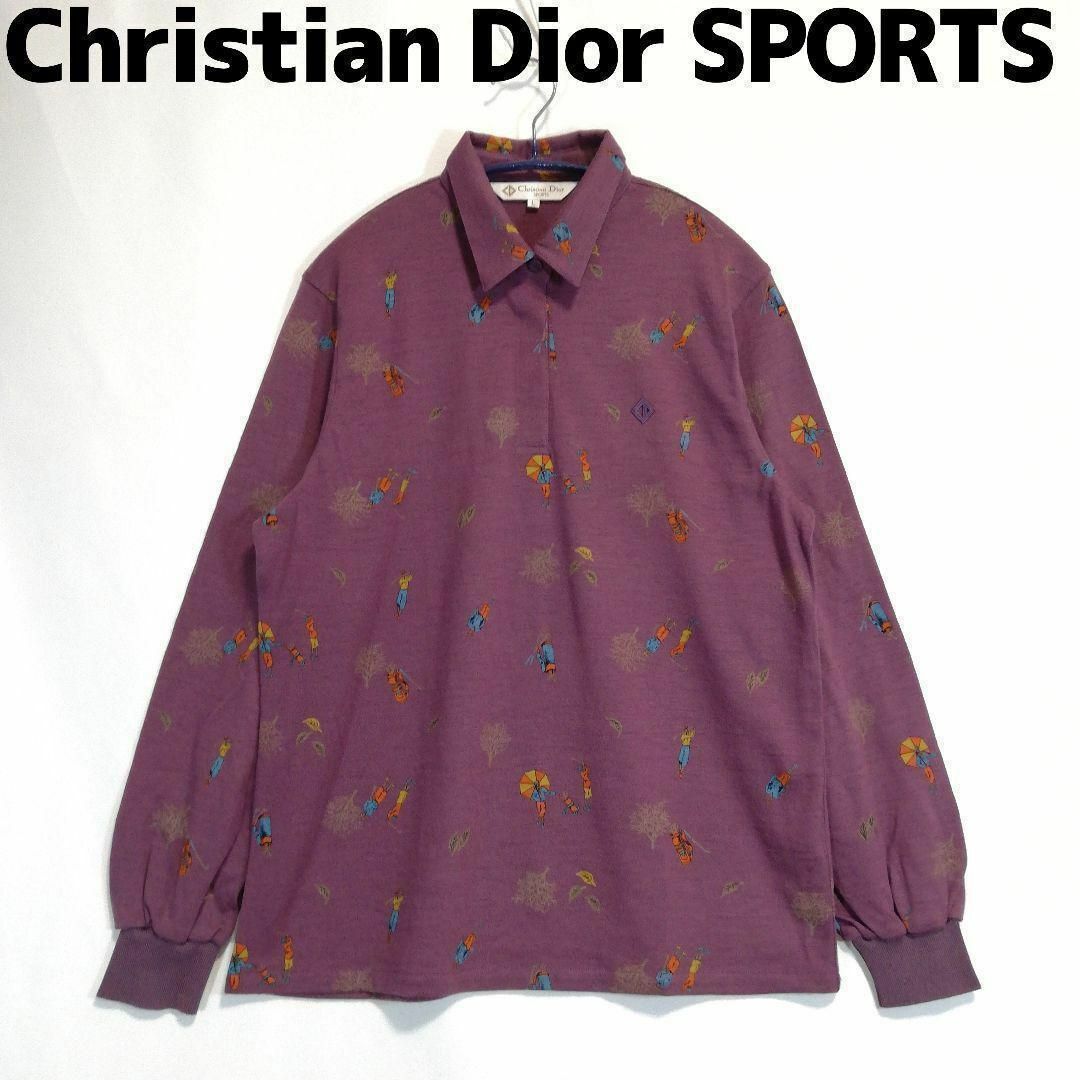 Christian Dior(クリスチャンディオール)のクリスチャンディオール ゴルフ柄 ポロシャツ 長袖 ゴルフウェア レディース スポーツ/アウトドアのゴルフ(ウエア)の商品写真