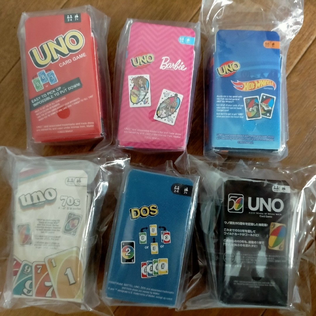 uno　ミニカード　6個　セット エンタメ/ホビーのテーブルゲーム/ホビー(トランプ/UNO)の商品写真