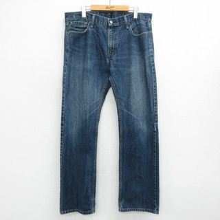 リーバイス(Levi's)のW36★古着 リーバイス Levis 514 ジーンズ メンズ ヒゲ コットン 紺 ネイビー デニム 24feb14 中古 ボトムス ジーパン Gパン ロング パンツ(ワークパンツ/カーゴパンツ)