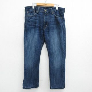 リーバイス(Levi's)のW36★古着 リーバイス Levis 513 ジーンズ メンズ ヒゲ コットン 紺 ネイビー デニム 24feb14 中古 ボトムス ジーパン Gパン ロング パンツ(ワークパンツ/カーゴパンツ)