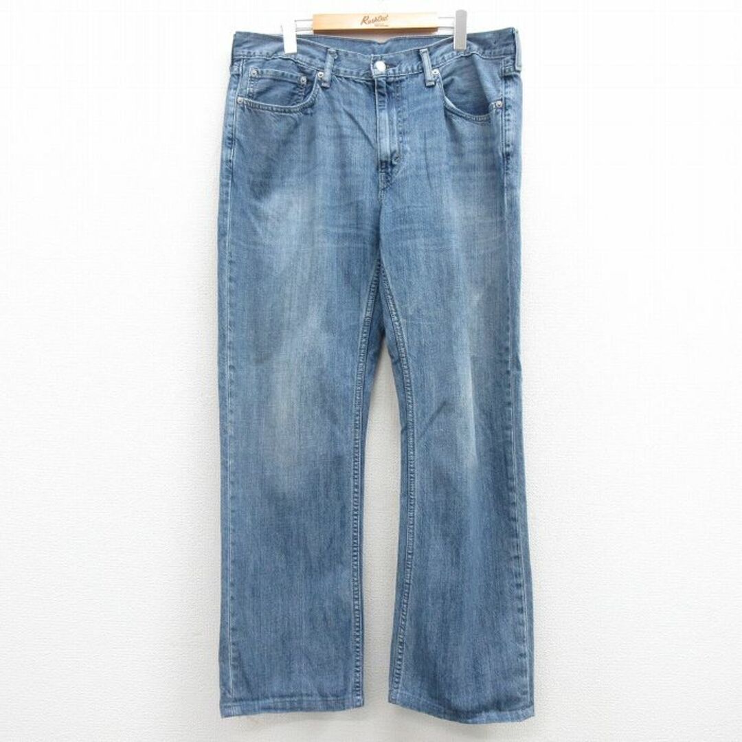 Levi's(リーバイス)のW36★古着 リーバイス Levis 514 ジーンズ メンズ ヒゲ コットン 紺 ネイビー デニム 24feb15 中古 ボトムス ジーパン Gパン ロング パンツ メンズのパンツ(ワークパンツ/カーゴパンツ)の商品写真