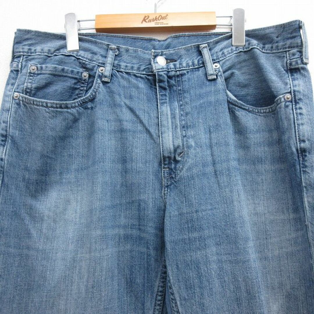 Levi's(リーバイス)のW36★古着 リーバイス Levis 514 ジーンズ メンズ ヒゲ コットン 紺 ネイビー デニム 24feb15 中古 ボトムス ジーパン Gパン ロング パンツ メンズのパンツ(ワークパンツ/カーゴパンツ)の商品写真