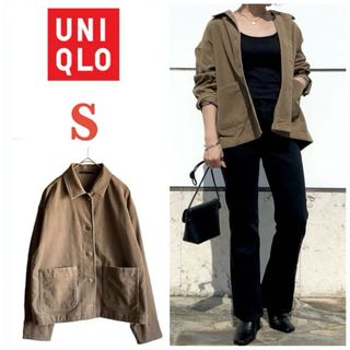 ユニクロ(UNIQLO)のユニクロ UNIQLO コーデュロイジャケット アウター クロップド丈 ベージュ(Gジャン/デニムジャケット)