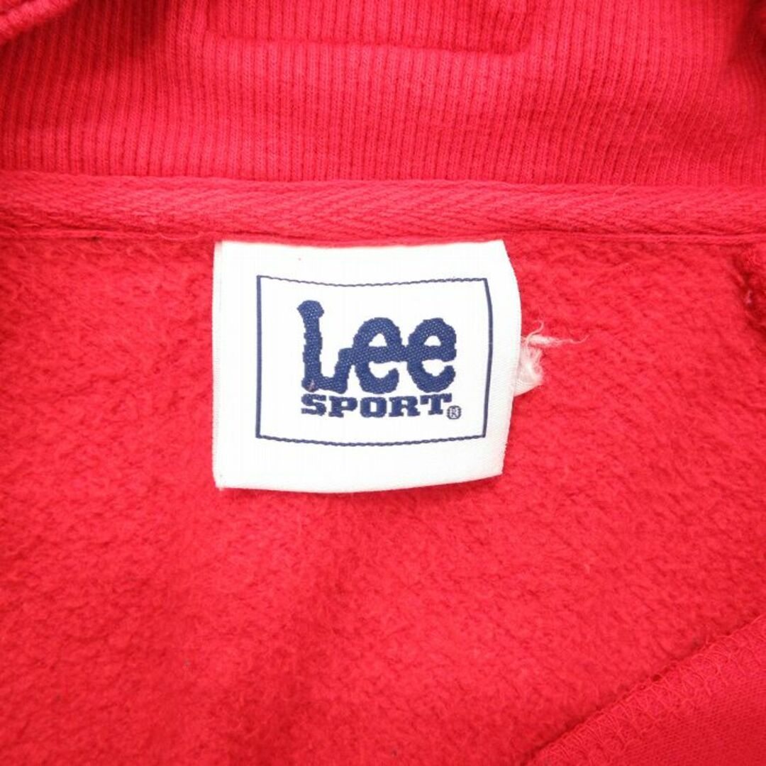 Lee(リー)のL★古着 リー Lee 長袖 ハーフジップ スウェット パーカー メンズ 00年代 00s NHL ニュージャージーデビルス 赤 レッド アイスホッケー フード内側サーマル 24feb12 中古 スエット トレーナー トップス メンズのトップス(パーカー)の商品写真