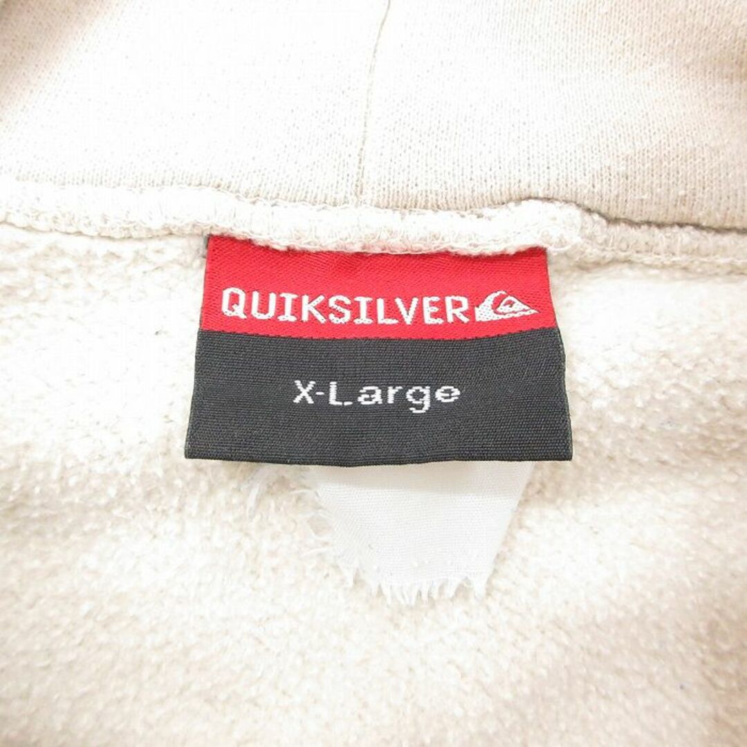 XL★古着 クイックシルバー QUIKSILVER 長袖 スウェット パーカー メンズ 00年代 00s ビッグロゴ ベージュ カーキ 24feb12 中古 スエット トレーナー トップス メンズのトップス(パーカー)の商品写真